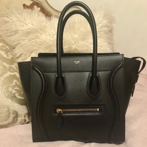 Céline Micro Luggage Handbag In Smooth Calfskin